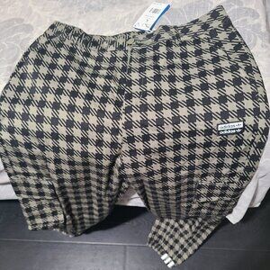 NEW Adidas Legacy Cargo Pants Large Green Plaid Plaid High Rise 100% Cotton